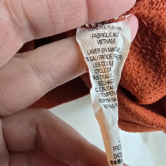 LL Bean Fleece Mens XL Orange Quarter Zip Pullover Outdoors Hiking Gorpcore - Picture 9 of 9